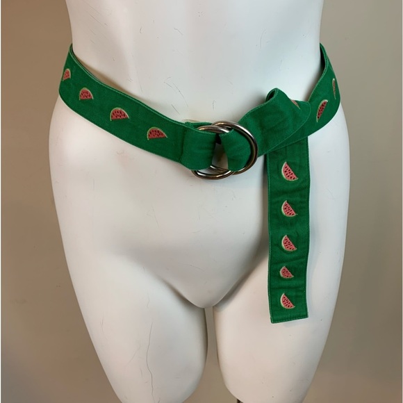 J Crew Watermelon D-Ring Fabric Belt- S/M - Picture 1 of 5